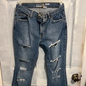 Levi's Distressed Blue Boot Cut Jeans